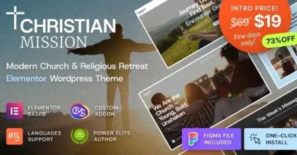 Christian Mission - Religious Events & Retreats Church WordPress Theme
