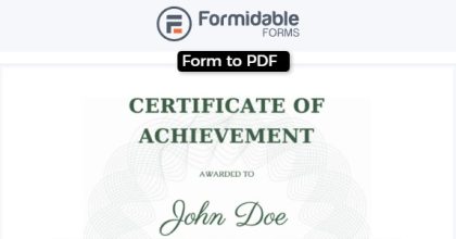 Formidable Forms Form to PDF