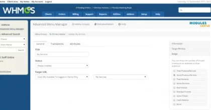 WHMCS Advanced Menu Manager